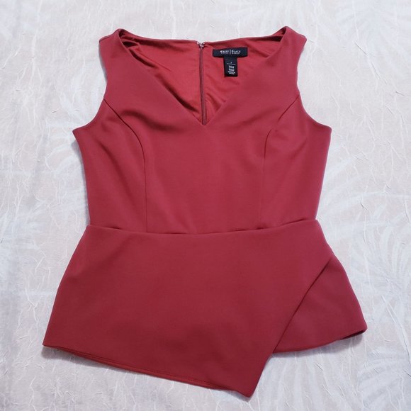 White House Black Market Tops - WHBM White House Black Market Sleeveless Red V-Neck Blouse